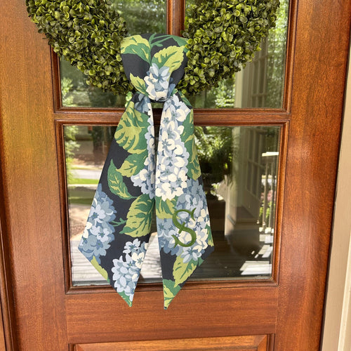 Navy Hydrangea Sash